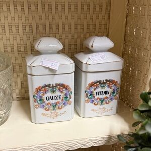 Vintage Apothecary Jars with Colorful Design